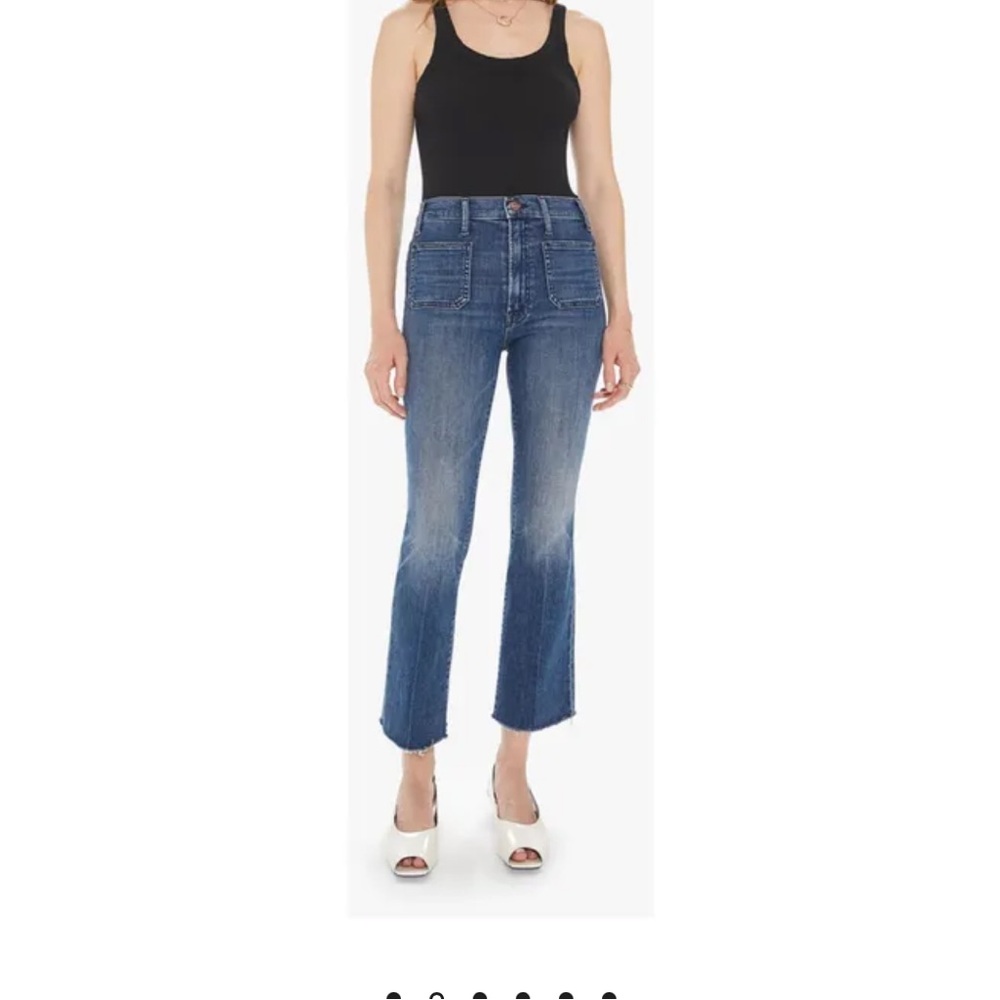 MOTHER The Hustler Patch Pocket Ankle Fray Out for the Evening wash Jeans
